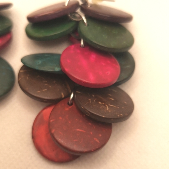 Tagua Nut disc drop earrings 🔥 - Picture 3 of 3